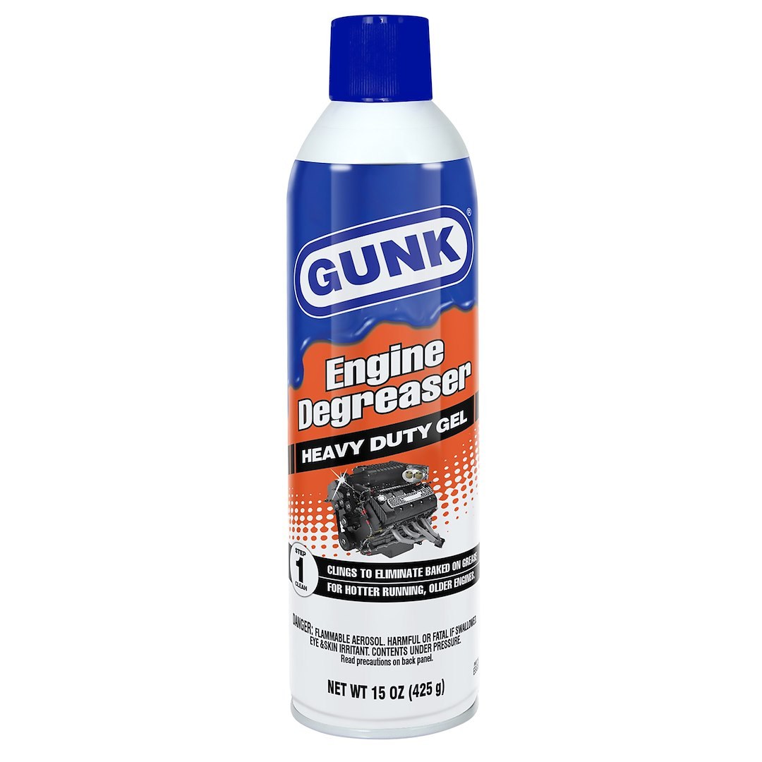 Blaster Engine Degreaser, Gunk®, Use to Remove Baked on Grease/ Oil from Older and Hotter-Running Engines, 15 Ounce Aerosol Can, Single – EBGEL