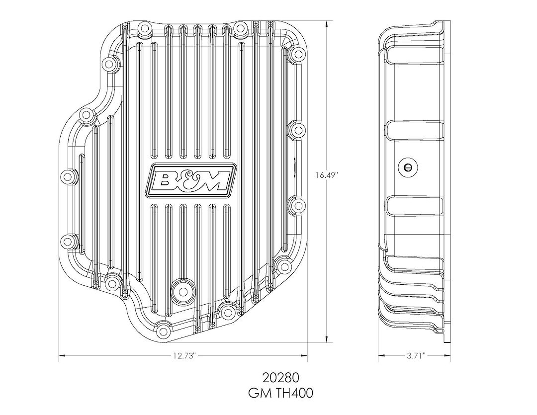 B&m Co Auto Trans Oil Pan, TH-400, Extra 2 Quarts Capacity, Natural, Cast Aluminum, With Drain Plug – 20280
