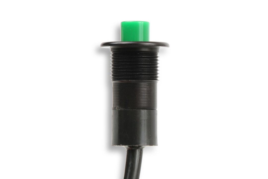 B&m Co Push Button Switch, 12 Volt/16 Volt, 12 Amps Max, Round, Non-Lighted, Red, Without Safety Cover – 46003