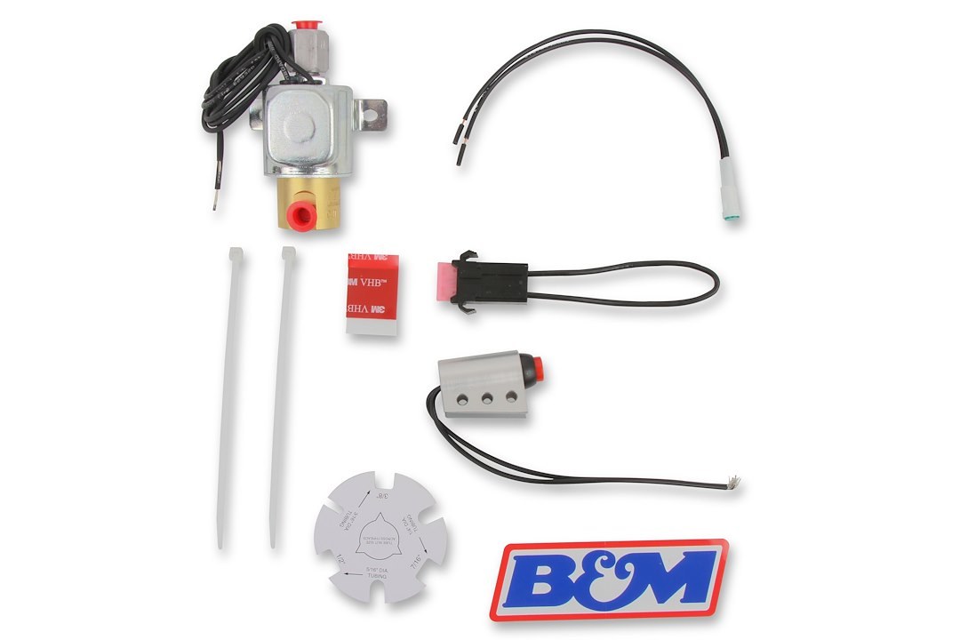 B&m Co Brake Line Lock Kit, Universal, Steel, With Fuse/ Indicator Light/ Instructions/ Mounting Screw/ Solenoid Valve/ Switch – 46076