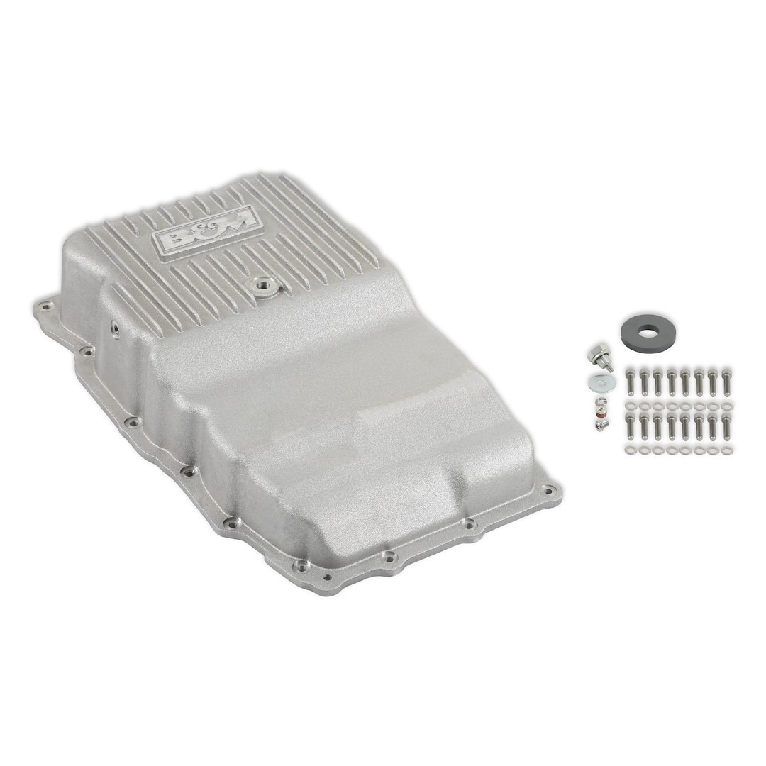 B&m Co Auto Trans Oil Pan, Hi-Tek, For Use with 10L80 Automatic Transmission, Extra 2 Quarts Capacity, Natural, Aluminum – 70401