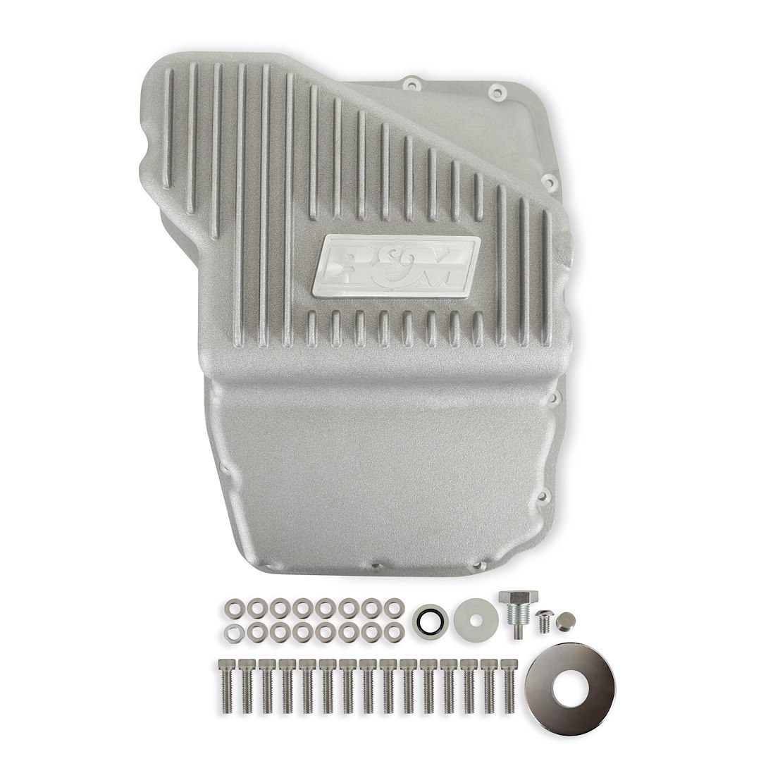 B&m Co Auto Trans Oil Pan, Hi-Tek, For Use with 45RFE/ 68RFE Automatic Transmission, Extra 2 Quarts Capacity, Natural, Aluminum – 70402