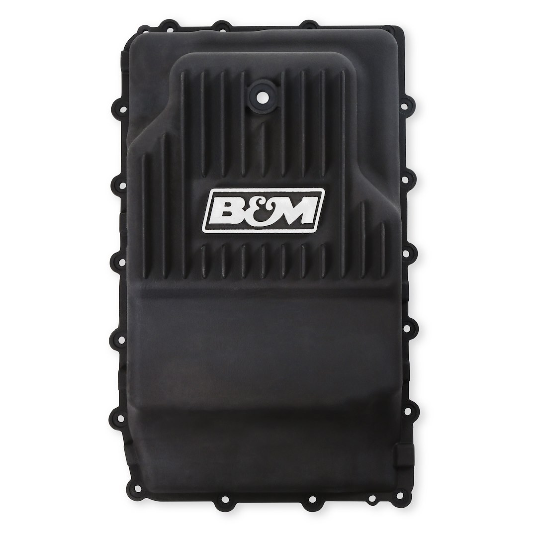 B&m Co Auto Trans Oil Pan, Hi-Tek, For Use with 10R80/ 10R60 Automatic Transmission, Extra 2 Quarts Capacity, Black Anodized, Aluminum – 71400