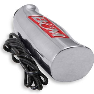 B&m Co Shifter Knob, Threaded, 1/2-20 Thread Size, T Handle with Red B&m Logo, Silver, Brushed Aluminum, With Button – 80658
