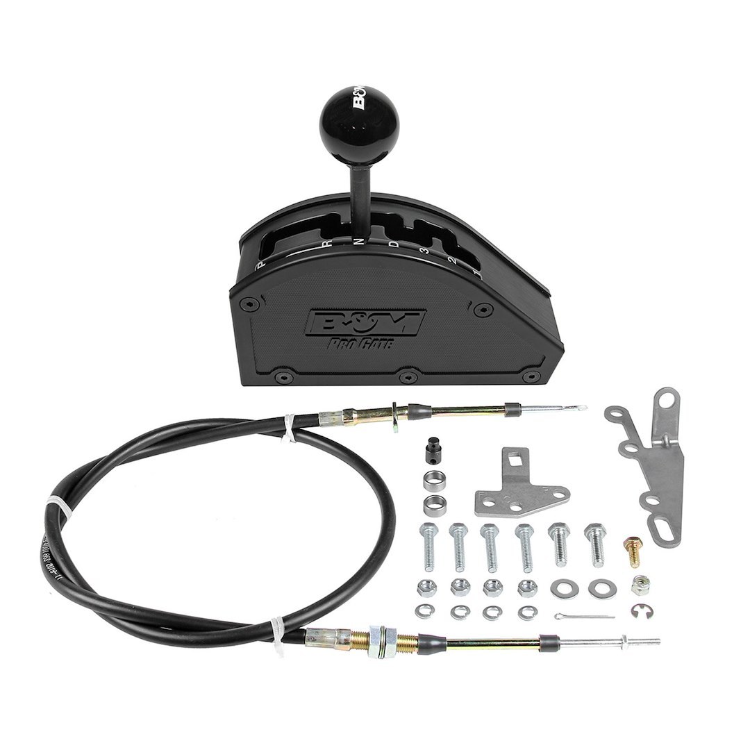 B&m Co Auto Trans Shifter, Pro Gate, For Use with GM 4 Speed Automatic Transmissions, Gated Race Shifter, Black Knob Grip – 80902