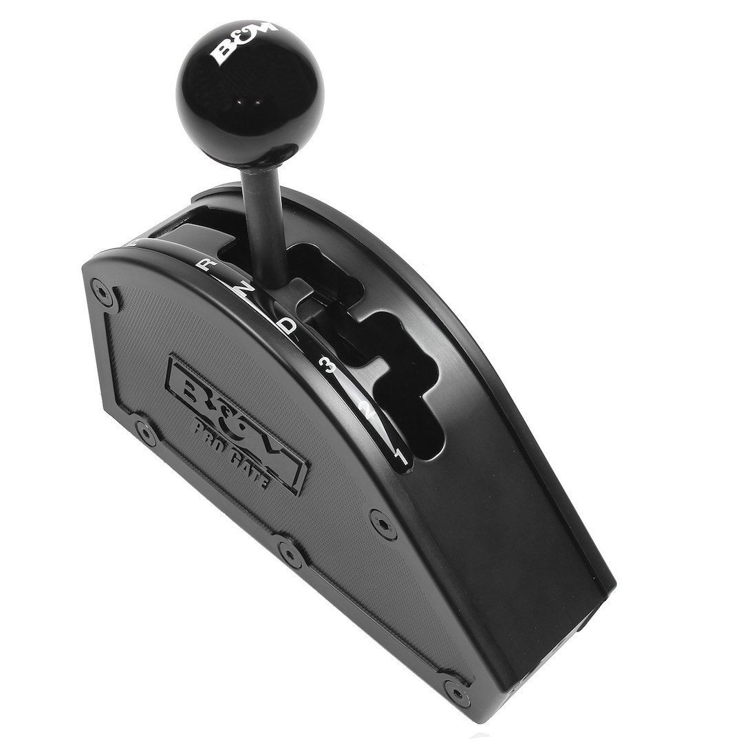 B&m Co Auto Trans Shifter, Pro Gate, For Use with GM 4 Speed Automatic Transmissions, Gated Race Shifter, Black Knob Grip – 80902