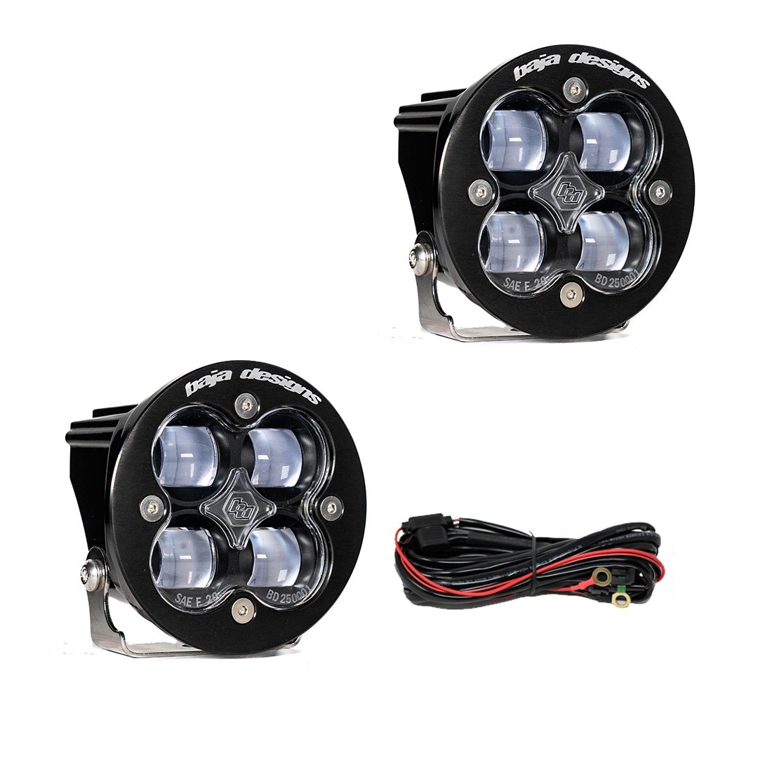 Baja Design Driving/ Fog Light, Squadron-R SAE, LED, 4 Cree LED, 3 Inch Square, 29 Watt, 2.1 Amp, Fog Beam, 2420 Lumens – 247802