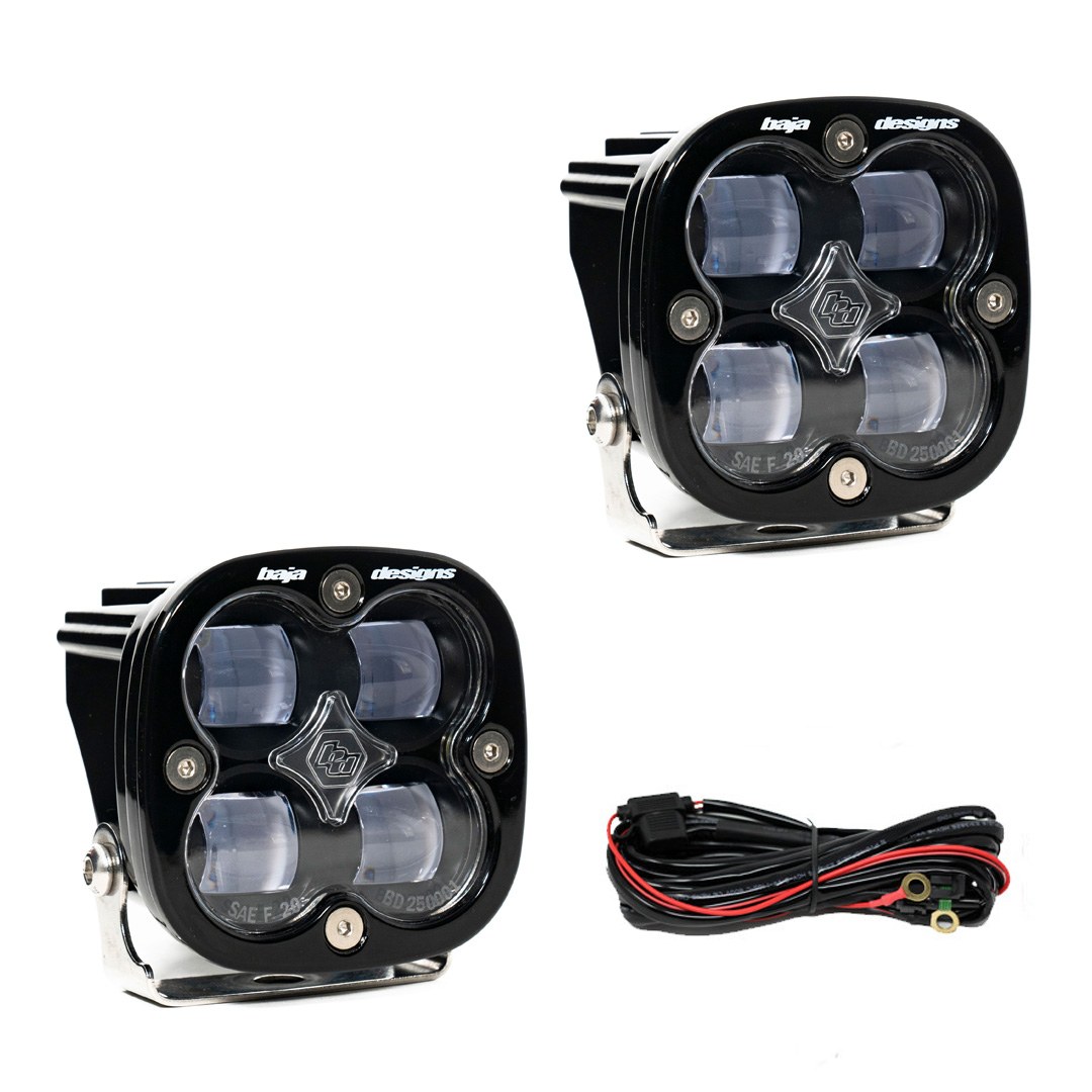 Baja Design Driving/ Fog Light, Squadron SAE, LED, 4 Cree LED, 3 Inch Square, 29 Watt, 2.1 Amp, Fog Beam, 2420 Lumens – 257801