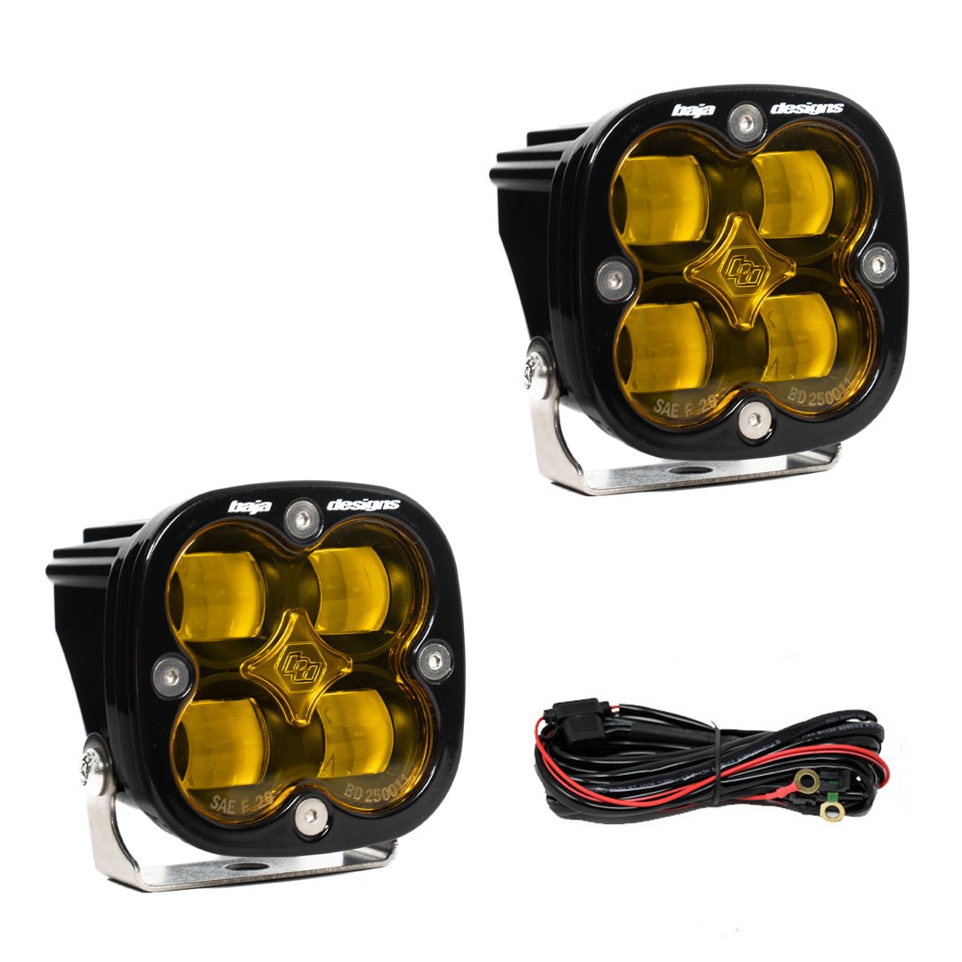 Baja Design Driving/ Fog Light, Squadron, LED, 4 Cree LED, 3 Inch Square, 29 Watt, 2.1 Amp, Fog Beam, 2420 Lumens – 257811