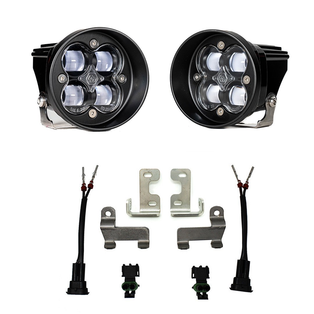 Baja Design Driving/ Fog Light, Squadron-R SAE, LED, Round, 29 Watt, Fog Beam, 2420 Lumens, Clear Lens, Black Housing, Set of 2 – 447641