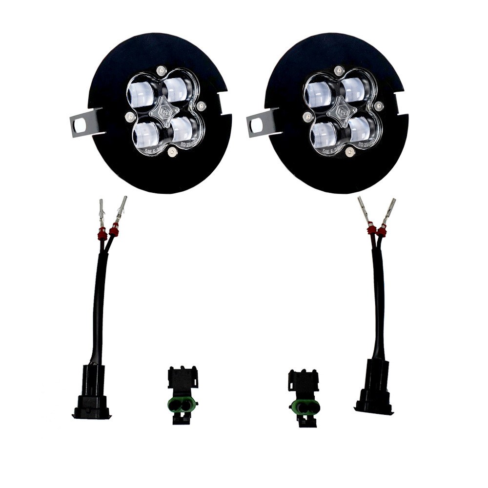 Baja Design Driving/ Fog Light, Squadron SAE, LED, Round, 29 Watt, Fog Beam, 2420 Lumens, Clear Lens, Black Housing, Set of 2 – 447702