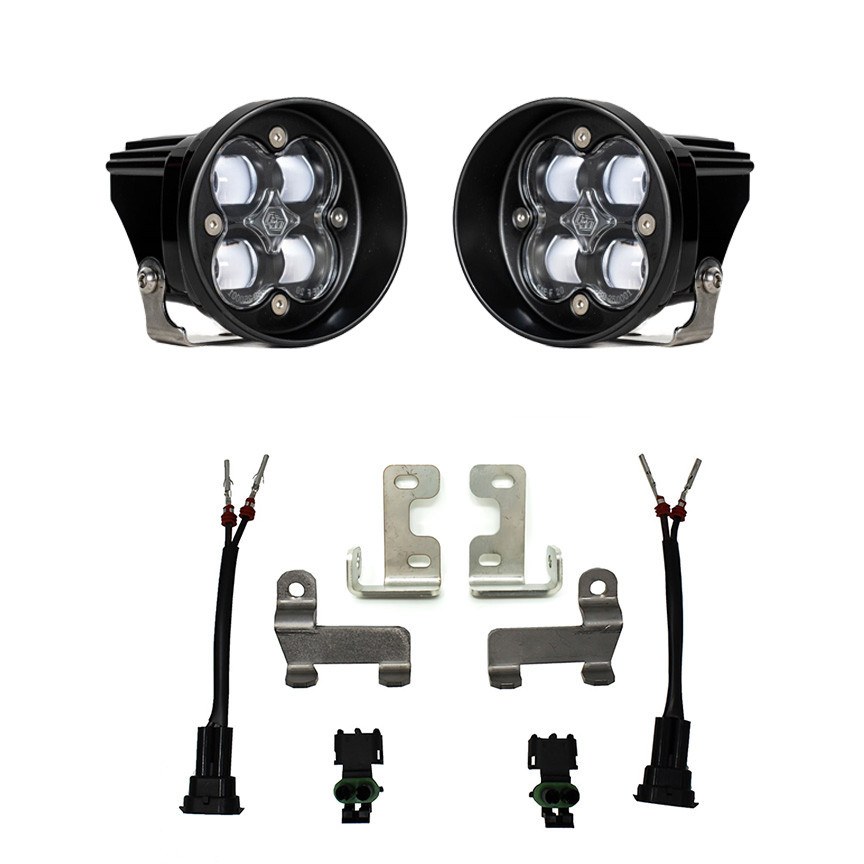 Baja Design Driving/ Fog Light, Squadron-R SAE, LED, Round, 29 Watt, Fog Beam, 2420 Lumens, Clear Lens, Black Housing, Set of 2 – 447703