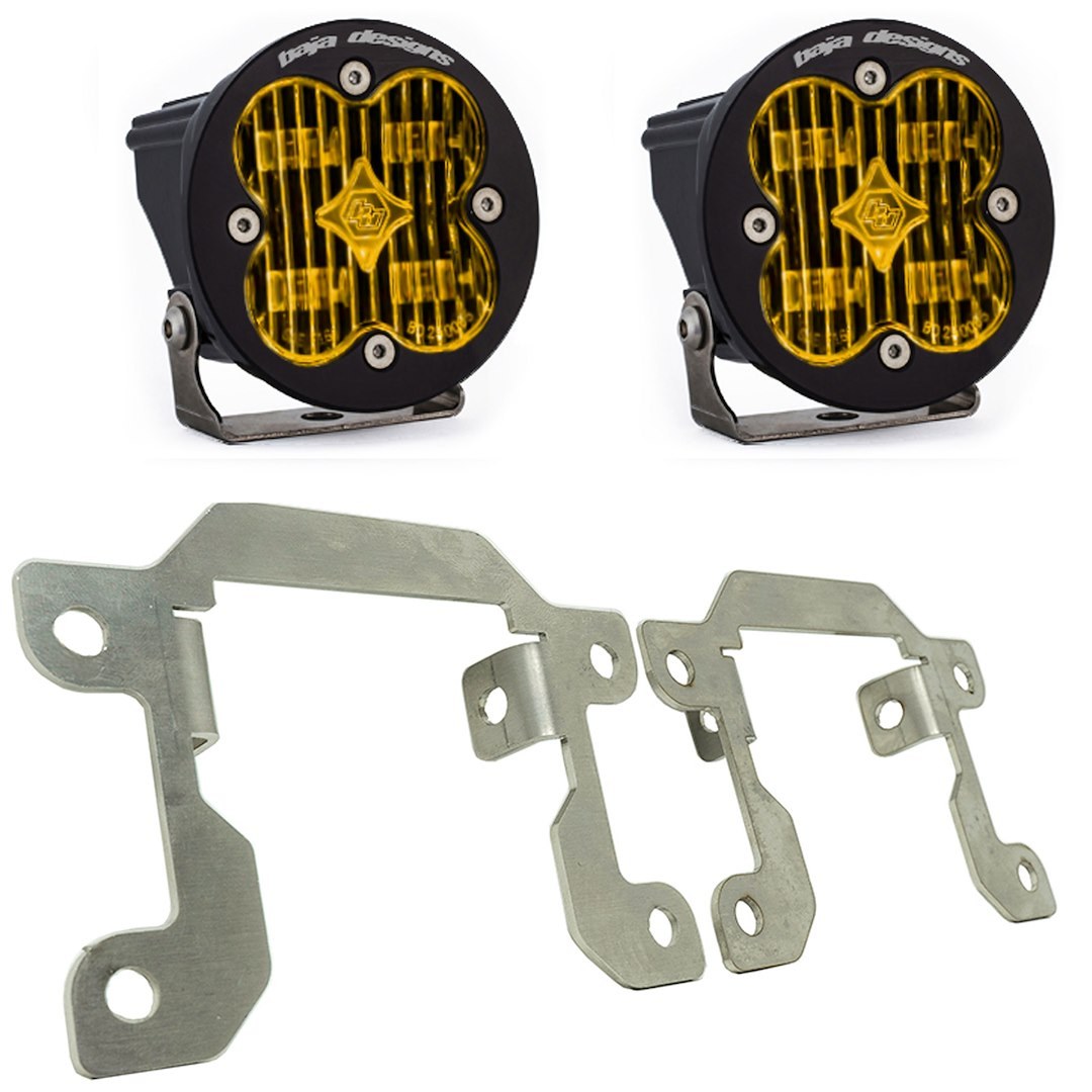 Baja Design Driving/ Fog Light, Squadron SAE, LED Bulb, 4 Cree LED, 3 Inch Square, 22 Watt Bulbs Amp Draw 1.6 Amp, Wide Cornering Beam – 447716