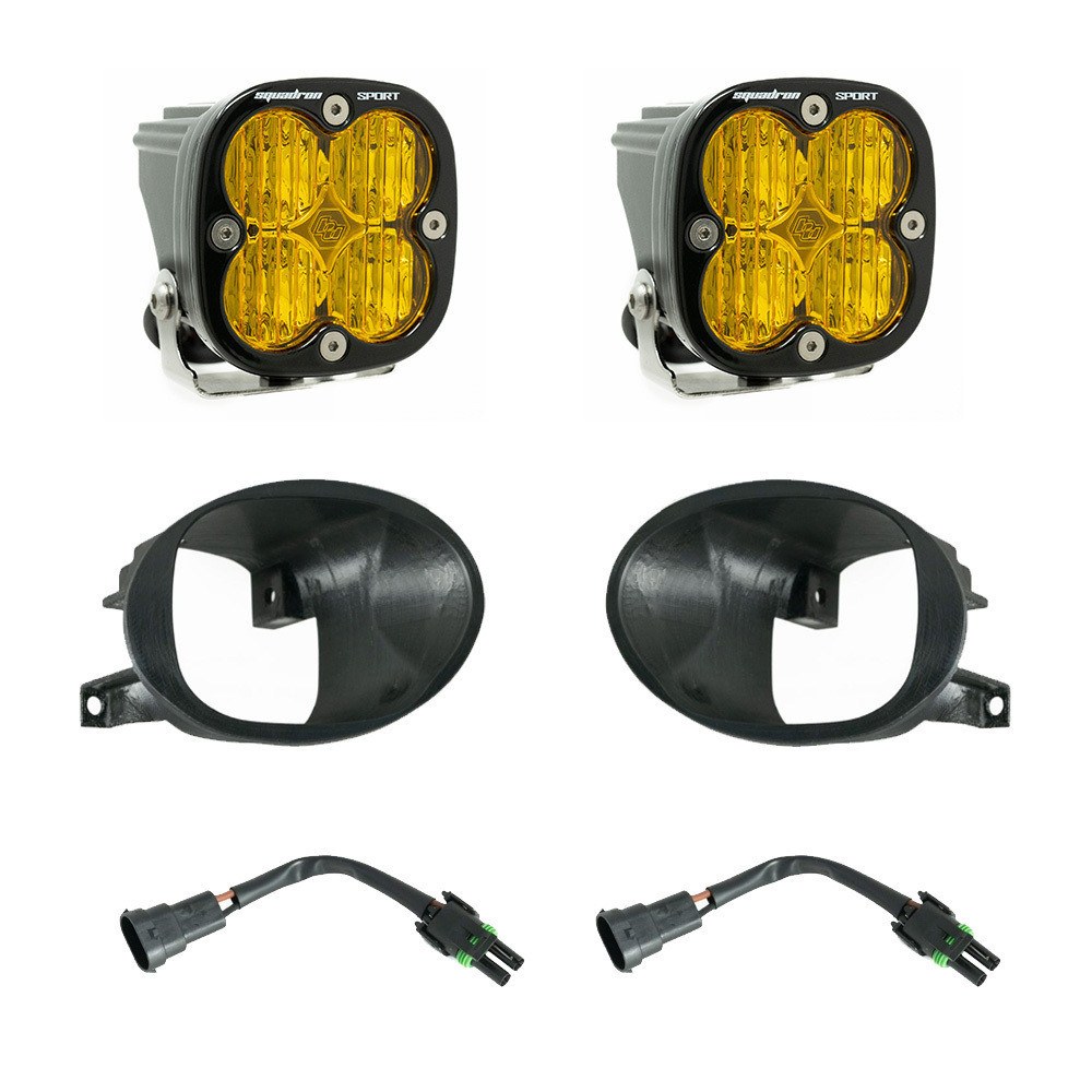 Baja Design Driving/ Fog Light, Squadron Sport, LED Bulb, 4 Cree LED, 3 Inch Square, 26 Watt Bulbs Amp Draw 2 Amp, Wide Cornering Beam – 447865