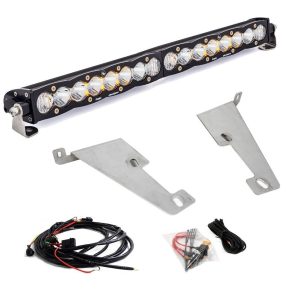 Baja Design Light Bar, S8, LED, 20 Inch Length, Driving/ Combo Beam, 12700 Lumens, Clear Lens, Black Housing, Bumper Mount – 448076