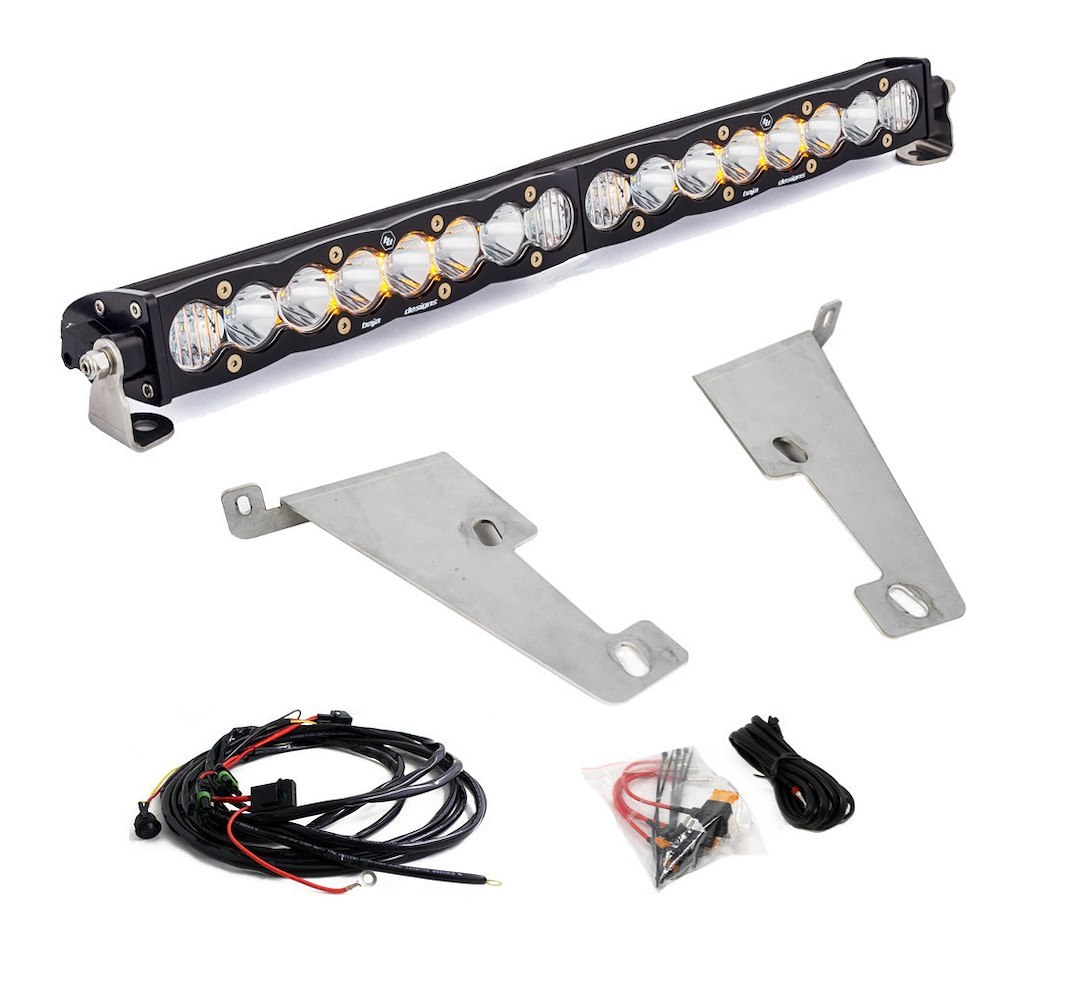 Baja Design Light Bar, S8, LED, 20 Inch Length, Driving/ Combo Beam, 12700 Lumens, Clear Lens, Black Housing, Bumper Mount – 448076