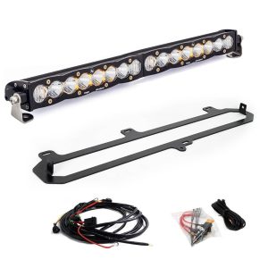 Baja Design Light Bar, S8, LED, 20 Inch Length, Driving/ Combo Beam, 12700 Lumens, Clear Lens, Black Housing, Grille Mount – 448078