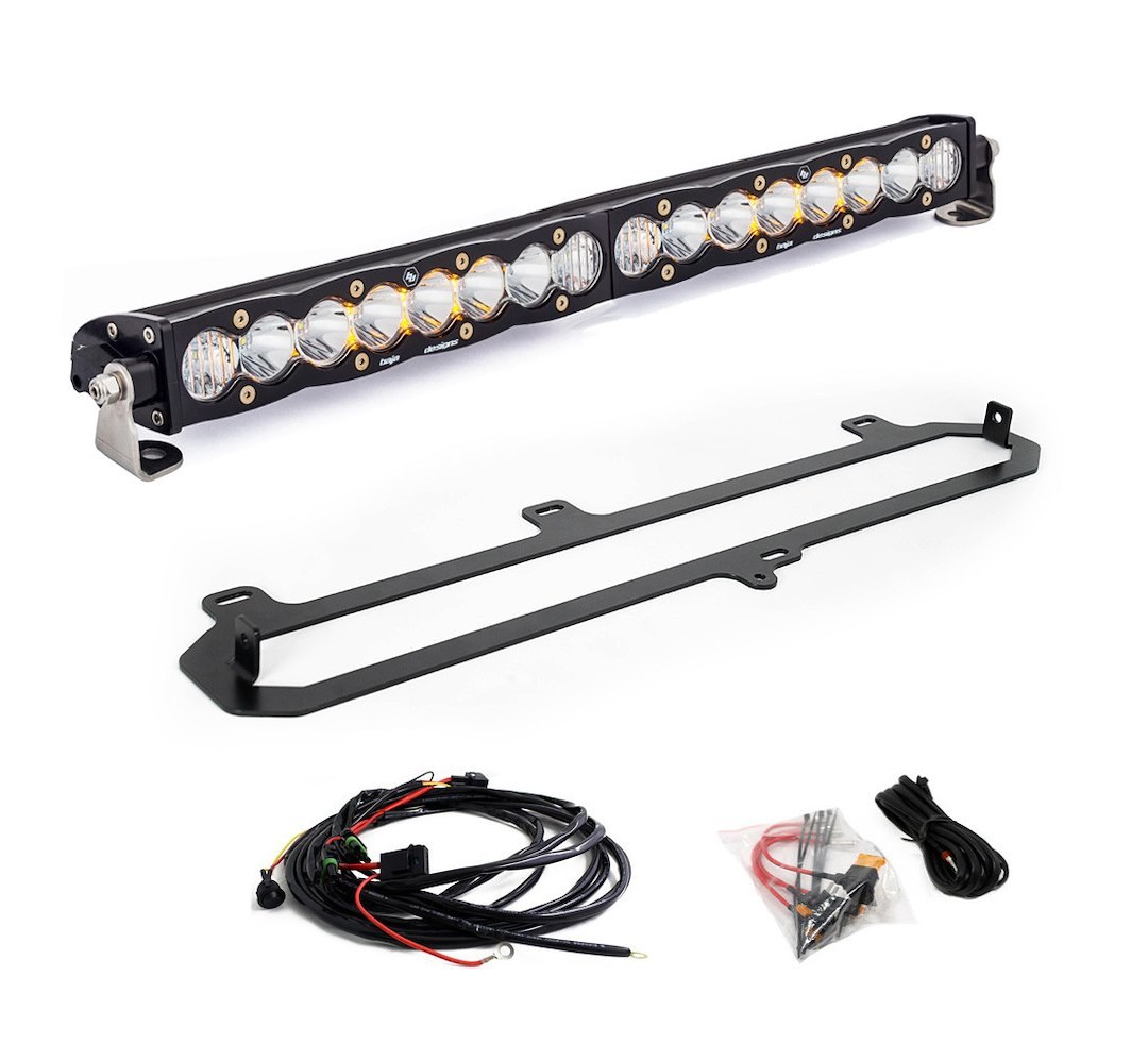 Baja Design Light Bar, S8, LED, 20 Inch Length, Driving/ Combo Beam, 12700 Lumens, Clear Lens, Black Housing, Grille Mount – 448078