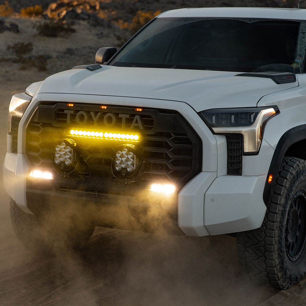 Baja Design Light Bar, S8, LED, 20 Inch Length, Driving/ Combo Beam, 12700 Lumens, Amber Lens, Black Housing, Grille Mount – 448124