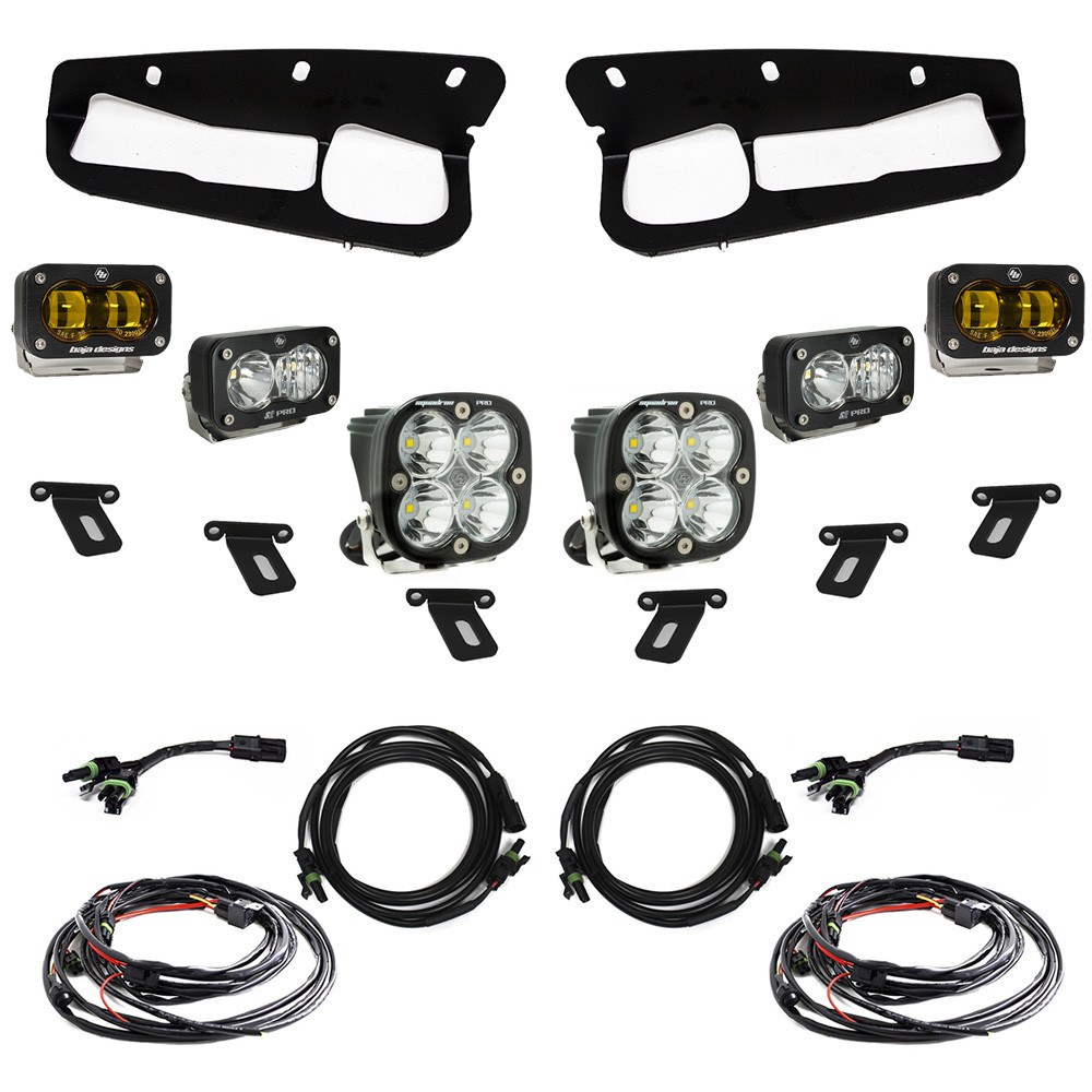 Baja Design Driving/ Fog Light, LED Bulb, 12.42 Watts, Driving/ Combo Beam, 2245 Lumens S2 Pro/ 4095 Lumens Squadron Pro, Amber Lens – 448179