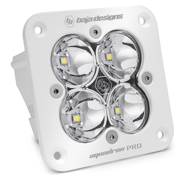 Baja Design Work Light, Squadron Pro, 3.5 Inch Square, Flush Mount, 40 Watts, 4900 Lumens, 2.9 Amp Draw, Clear Cree LED Bulbs – 491006WT