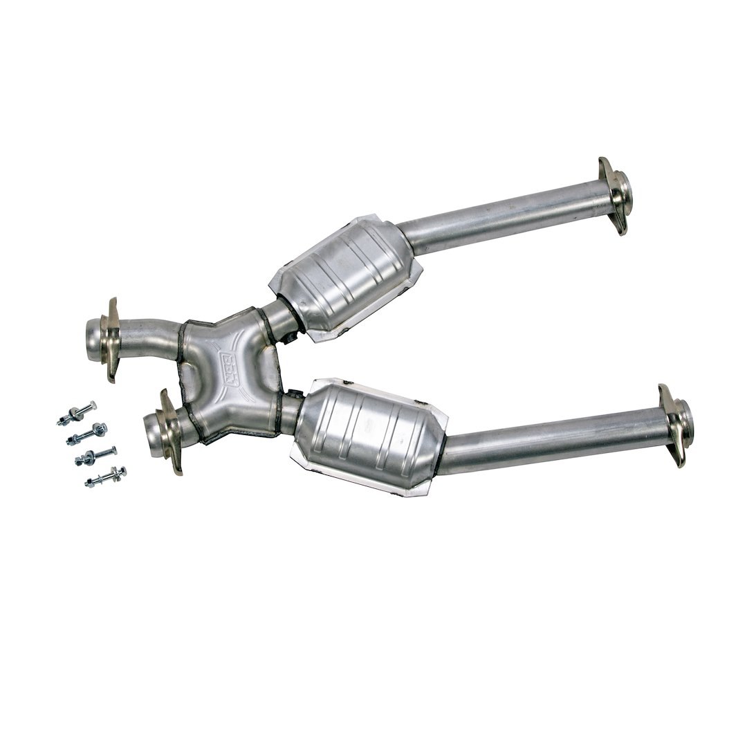 Bbk Perf Exhaust Crossover Pipe, Extractor Series, Aluminized Steel, 2-1/2 Inch Diameter X-Pipe, With Converters – 1638
