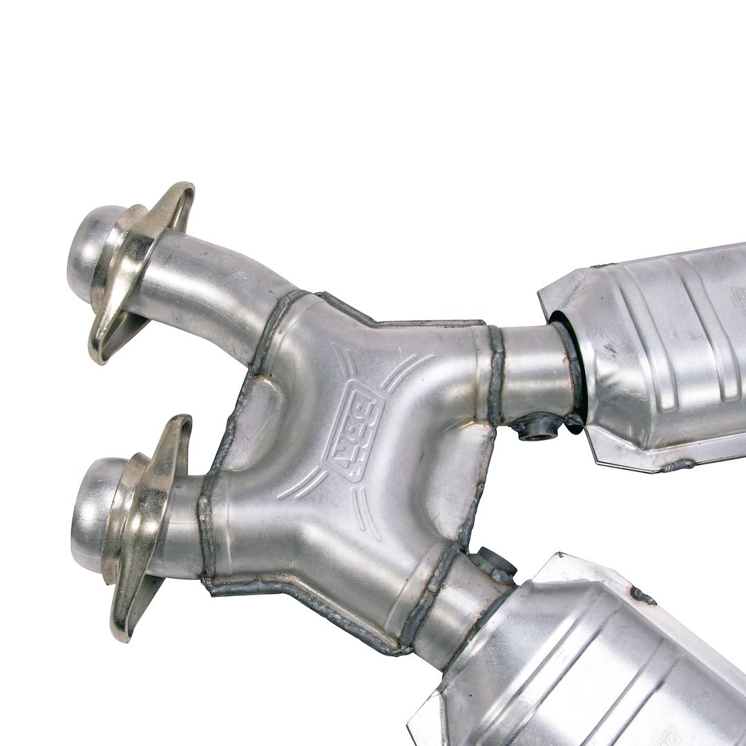 Bbk Perf Exhaust Crossover Pipe, Extractor Series, Aluminized Steel, 2-1/2 Inch Diameter X-Pipe, With Converters – 1638