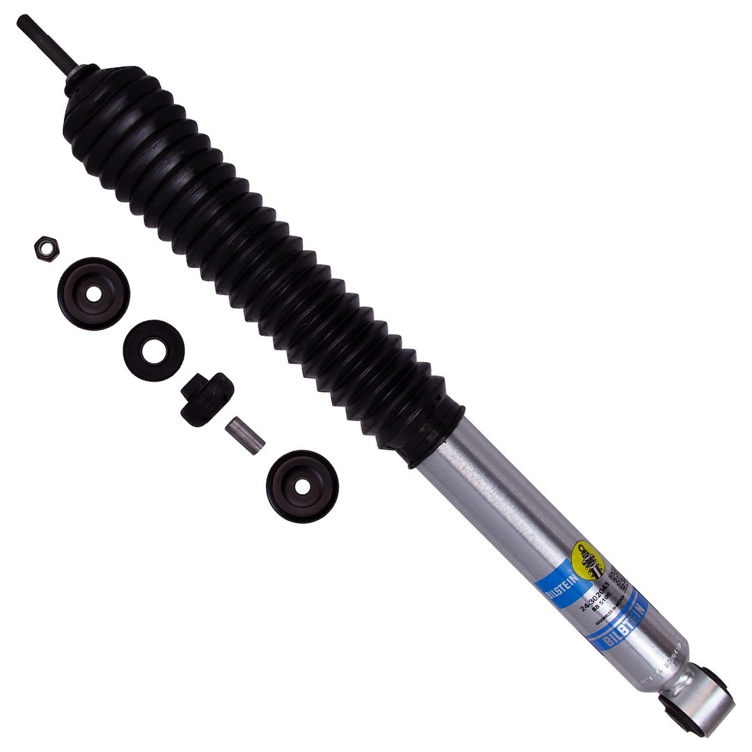 Bilstein Shock Absorber, B8 5100 Series, Nitrogen Gas Charged, 16.48 Inch Collapsed Length/ 24.96 Inch Extended Length, With Shock Boots – 24-302043