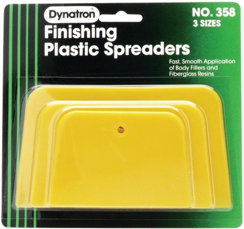 3M Body Filler Spreader, Dynatron ™, Used for Applying Fillers/ Putties/ Glazes and Caulks, Yellow, Plastic, 3 Pieces, Single Pack – 358