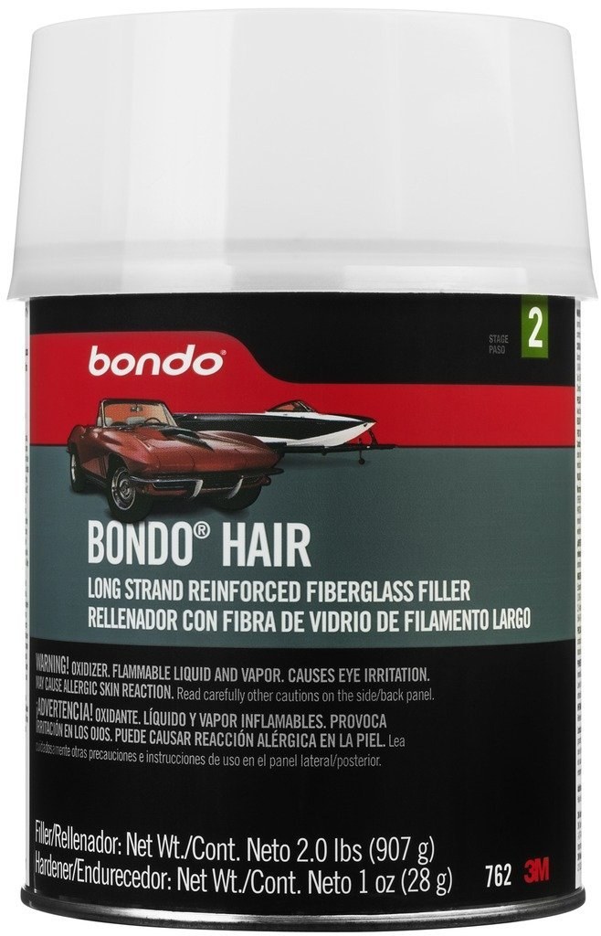 3M Body Filler, Bondo-Hair ®, Use to Repair Fiberglass/ Wood/ Metal/ Aluminum/ Masonry and Compatible with All Paints Systems – 762