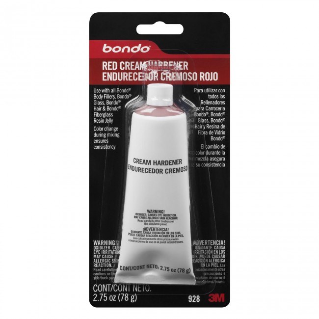 3M Body Filler Hardener, Use with Bondo ® Body Fillers, Bondo-Glass ® Bondo-Hair ® and Fiberglass Resin Jelly, 2.75 Ounce Tube, Single, Red – 928