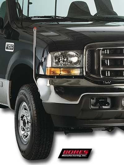 Bores Guide Bumper Guide, Clamp-On Mount, With LED Amber Marker/ Turn Signal Indicator Tip, Polished, Stainless Steel, Set of 2 – 728-410