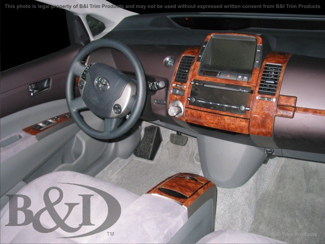 B & I Dash Panel Trim, Premium, Gemflex Urethane Clear Coat, Dark Burlwood, Faux Wood, 21 Pieces, With 3M Acrylic Foam Adhesive – WD565A-SDB