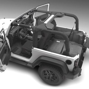 Bedrug Carpet, Direct-Fit, 5 Piece Foot Wells/ Cargo Floor/ Tub/ Tailgate Coverage, Dark Gray, Carpet-Like Polypropylene – BRJL18R4
