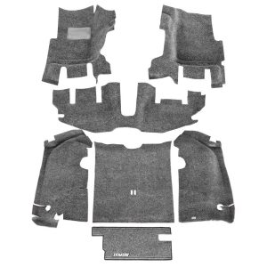 Bedrug Carpet, Direct-Fit, Dark Gray, Carpet-Like Polypropylene, 7 Piece Complete Front and Rear Kit – CBRTJ97
