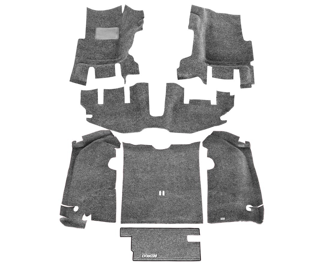 Bedrug Carpet, Direct-Fit, Dark Gray, Carpet-Like Polypropylene, 7 Piece Complete Front and Rear Kit – CBRTJ97