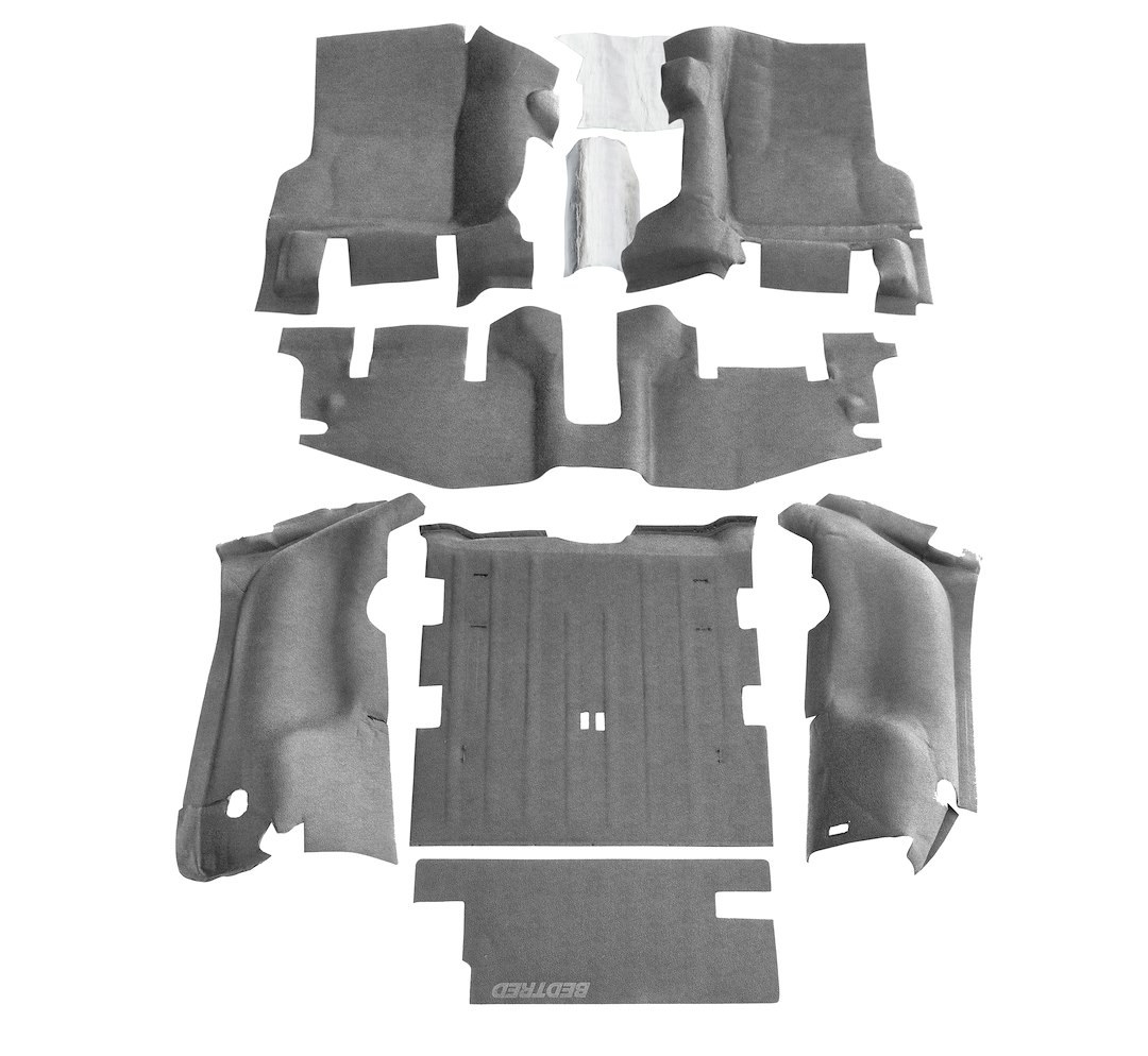 Bedrug Carpet, Bedtred Pro, Direct-Fit, Dark Gray, Thermoplastic Olefin Bonded to Closed Cell Foam, 7 Piece Complete Front and Rear Kit – CBTTJ97NC