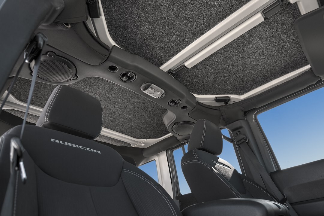 Bedrug Headliner, Dark Gray, Carpet-Like Polypropylene, With Rear Section/ Middle Section/ Freedom Panels – HLJK114DRK