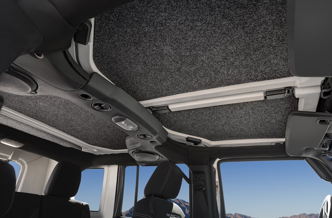 Bedrug Headliner, Dark Gray, Carpet-Like Polypropylene, With Rear Section/ Middle Section/ Freedom Panels – HLJK114DRK