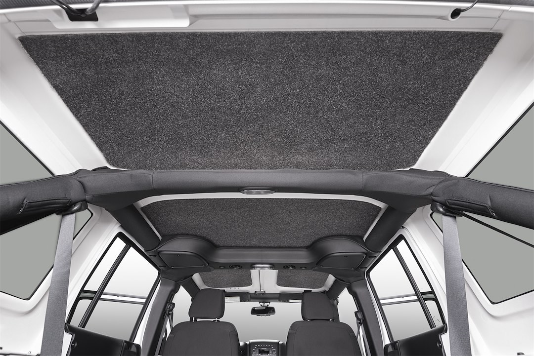 Bedrug Headliner, Dark Gray, Carpet-Like Polypropylene, With Rear Section/ Freedom Panels, 4 Piece – HLJL182DRK