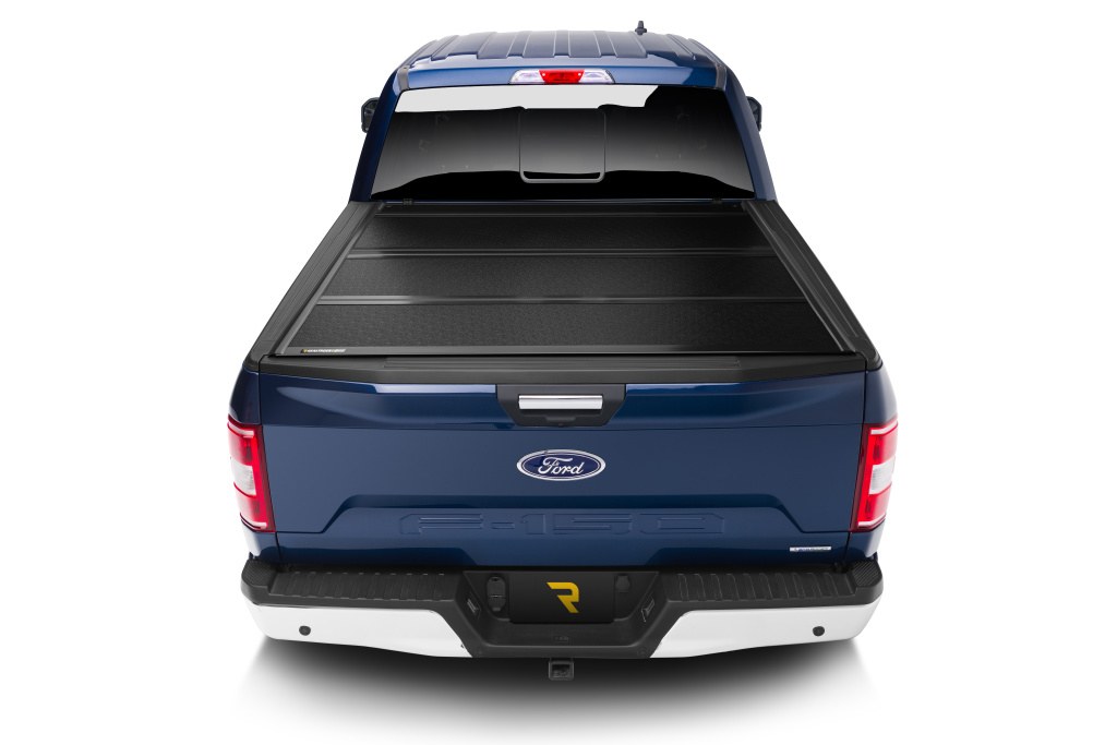 BAK Industries Tonneau Cover, Fibermax, Hard Folding, 2 Folds/ 3 Panels, Front Hinge Allows Entire Tonneau to Flip Up When Folded – 1126329