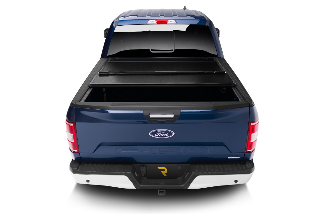 BAK Industries Tonneau Cover, Fibermax, Hard Folding, 2 Folds/ 3 Panels, Front Hinge Allows Entire Tonneau to Flip Up When Folded – 1126329
