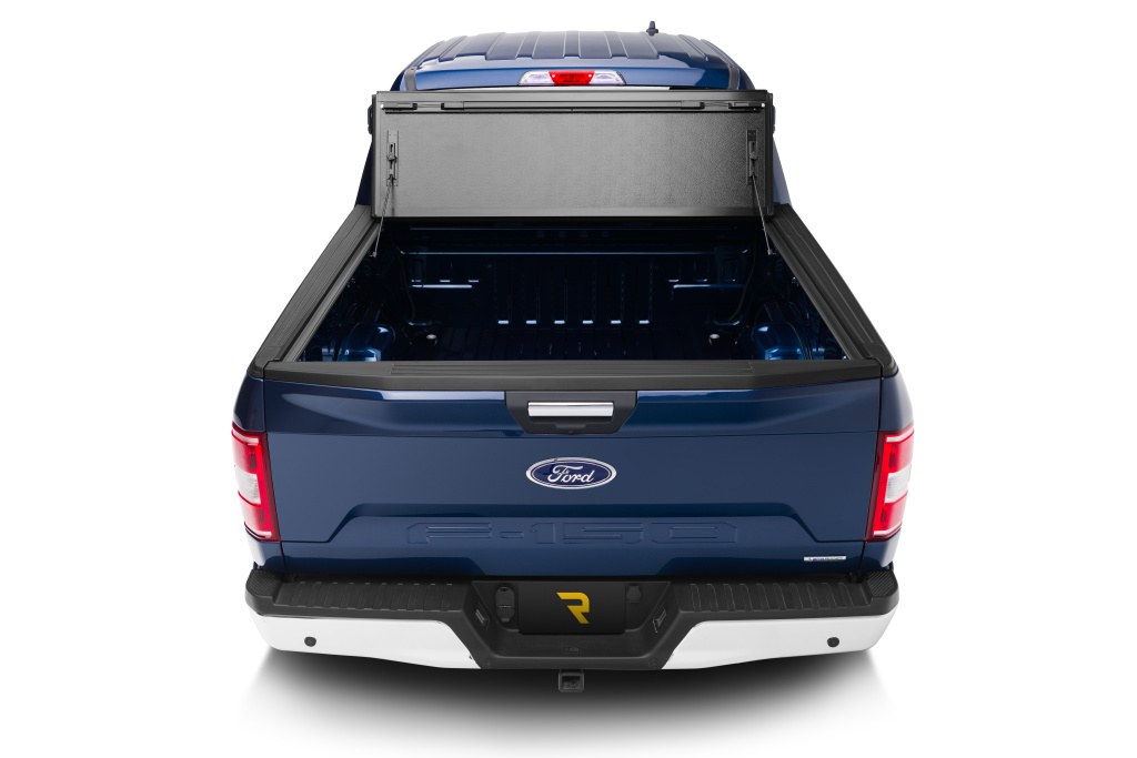 BAK Industries Tonneau Cover, Fibermax, Hard Folding, 2 Folds/ 3 Panels, Front Hinge Allows Entire Tonneau to Flip Up When Folded – 1126329
