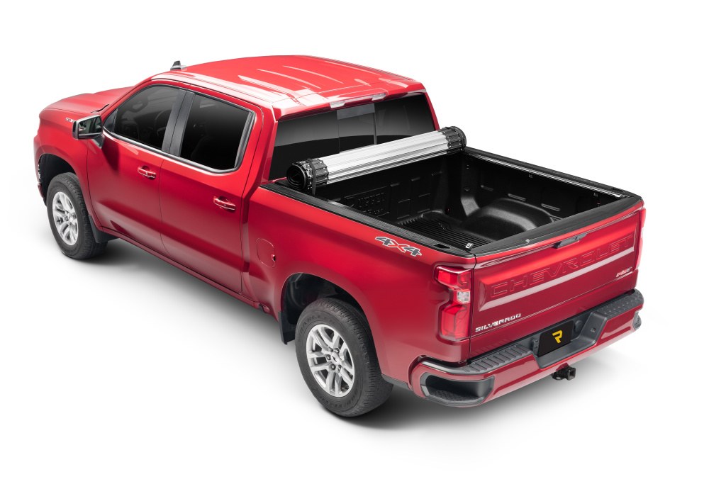 BAK Industries Tonneau Cover, Revolver X2, Hard Roll Up, Lockable Using Tailgate Handle Lock, Black, Aluminum/Vinyl – 39133
