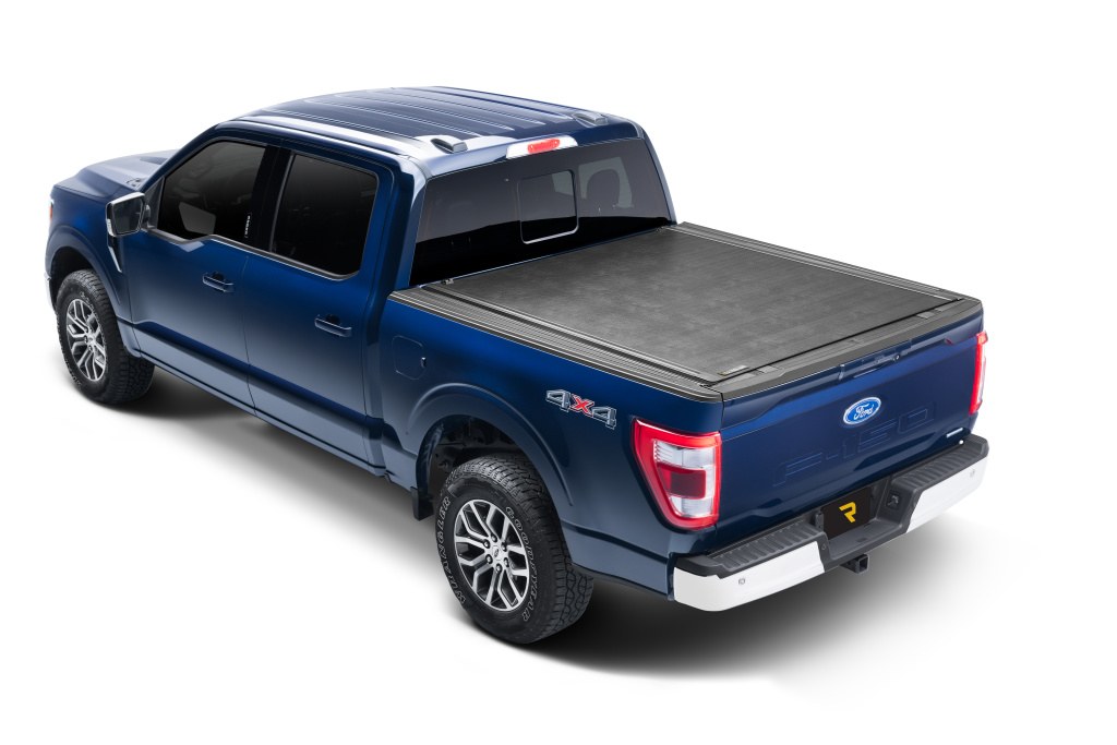 BAK Industries Tonneau Cover, Revolver X2, Hard Roll Up, Low Profile, Leather Grain Black, Vinyl Top with Aluminum Underside, Non-Lockable – 39342