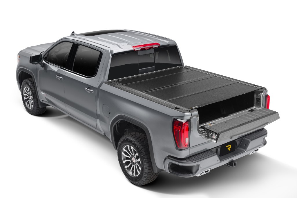 BAK Industries Tonneau Cover, Bakflip F1, Hard Folding, 3 Folds/ 4 Panels, Front Hinge Allows Entire Tonneau to Flip Up When Folded – 772121
