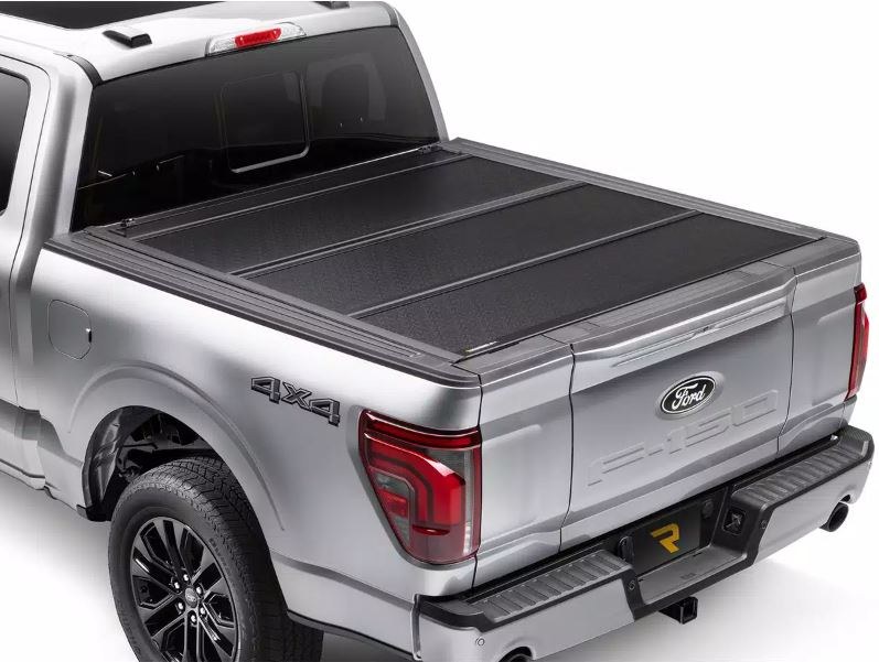 BAK Industries Tonneau Cover, Bakflip F1, Hard Folding, Low Profile, 2 Folds/ 3 Panels, Textured Black, Fiberglass Covered Aluminum – 772342
