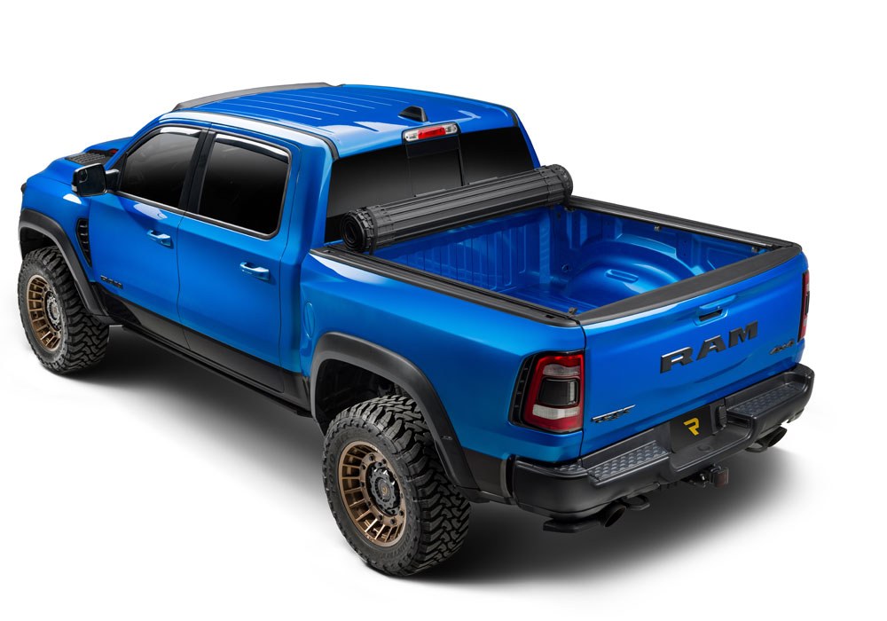 BAK Industries Tonneau Cover, Revolver X4TS, Hard Roll Up, Low Profile, Matte Black, Aluminum with Vinyl Top Cover, Non-Lockable – 80121RK