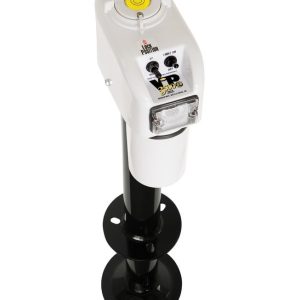 Barker Trailer Tongue Jack, Vip 3500 Power, Electric a Frame Tongue Jack, 3500 Pound Lift Capacity, 18 Inch Travel, Powder Coated, White – 30828