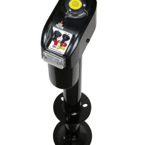 Barker Trailer Tongue Jack, Vip 3000 Power, Electric a Frame Tongue Jack, 3000 Pound Lift Capacity, 18 Inch Travel, Powder Coated, Black – 32453